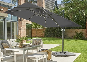 Royce Executive 3m Square Parasol - Carbon | Local Delivery Only